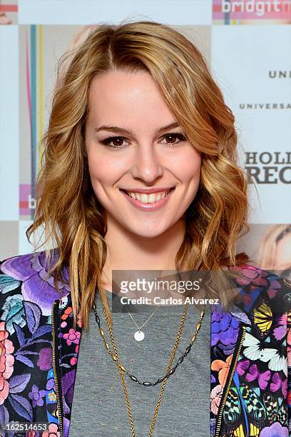 Singer Bridgit Mendler attends a meeting with fans at the FNAC store on February 24, 2013 in Madrid, Spain.