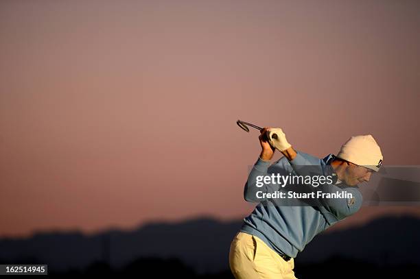 Matt Kuchar hits practice balls on the range prior to his semifinal round match of the World Golf Championships - Accenture Match Play at the Golf...