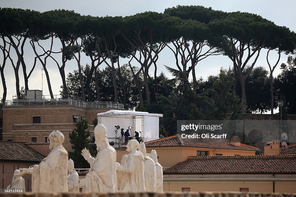 The Pope Attends His Final Angelus Prayers Before His Retirement