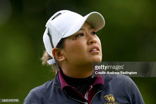 Jasmine Suwannapura of Thailand look on Day Three of the ISPS HANDA World Invitational presented by AVIV Clinics at Galgorm Castle Golf Club on...