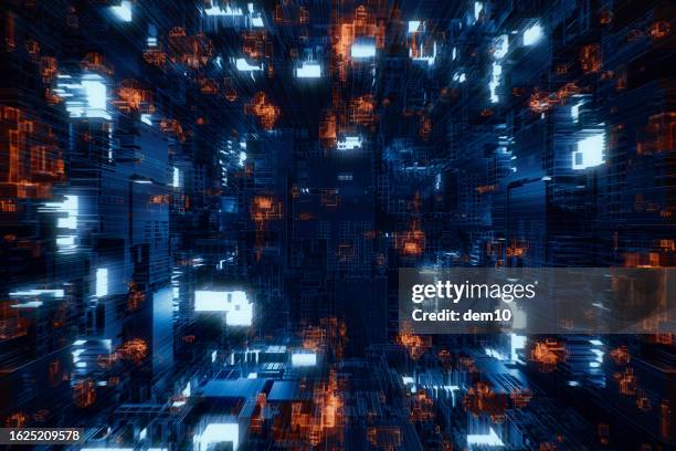 digital illustration of data encryption and artificial intelligence conceptual backgrounds - data breach stock pictures, royalty-free photos & images