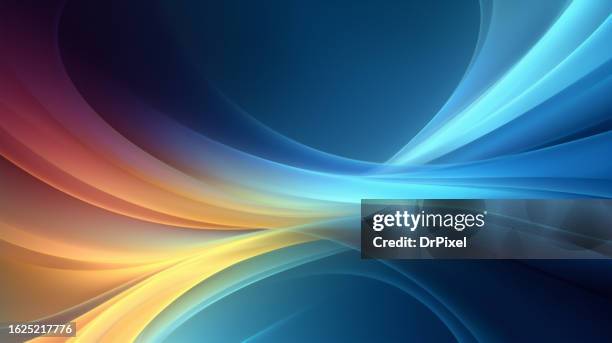 abstract gradient background with delicate waves - blue backgrounds stock pictures, royalty-free photos & images