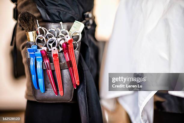 tools of a hairdresser - hair salon interior stock pictures, royalty-free photos & images