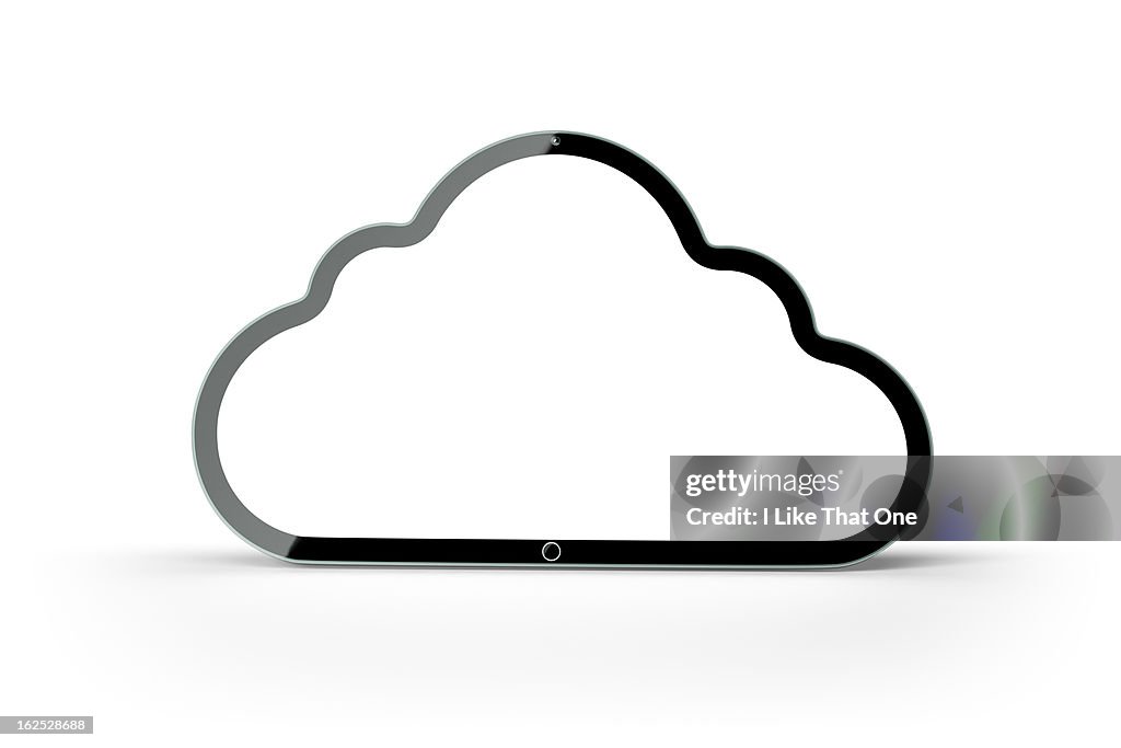 Tablet computer in the shape of a cloud