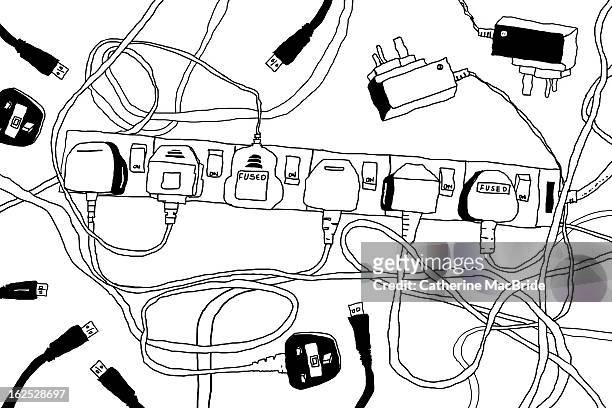 plugged in.... - catherine macbride stock illustrations