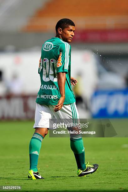 Marcio Araujo of Palmeiras in action during a match between Palmeiras and UA Barbarense as part of the Paulista Championship 2013 at Pacaembu Stadium...