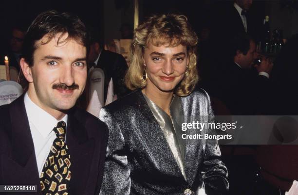 German athlete Heike Drechsler and her husband, Andreas Drechsler, attend the 1992 German Athlete of the Year awards ceremony, held in Baden-Baden,...