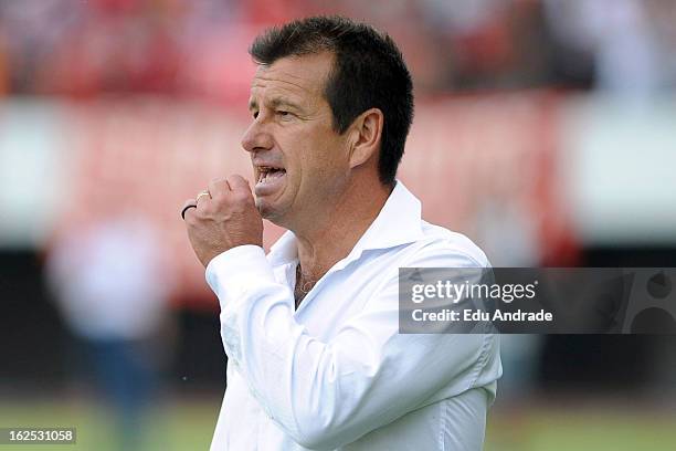 Dunga, coach of Internacional during a match between Gremio and Internacional as part of the Gaucho championship at Centenario stadium on February...