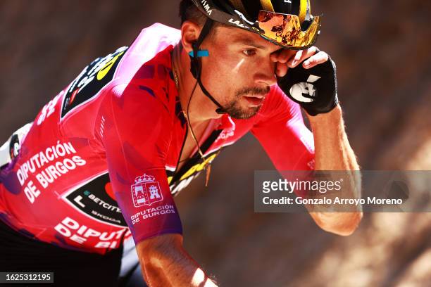 Primoz Roglic of Slovenia and Team Jumbo-Visma - Purple Leader Jersey competes during the 45th Vuelta a Burgos 2023, Stage 5 a 160km stage from...