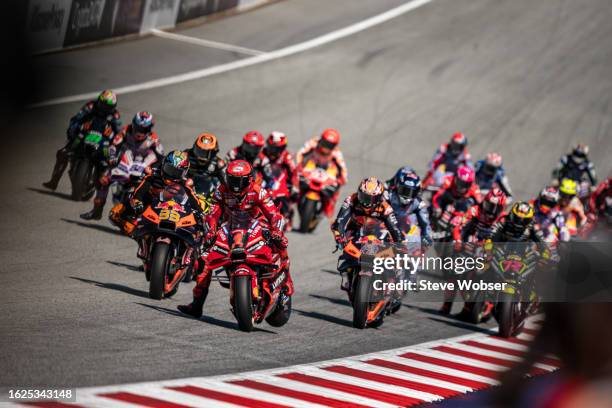 Start of the Warmup-Lap during the Sprint of the MotoGP CryptoDATA Motorrad Grand Prix von Österreich at Red Bull Ring on August 19, 2023 in...