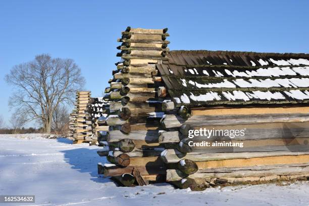 cabins at valley forge national park - valley forge stockfoto's en -beelden