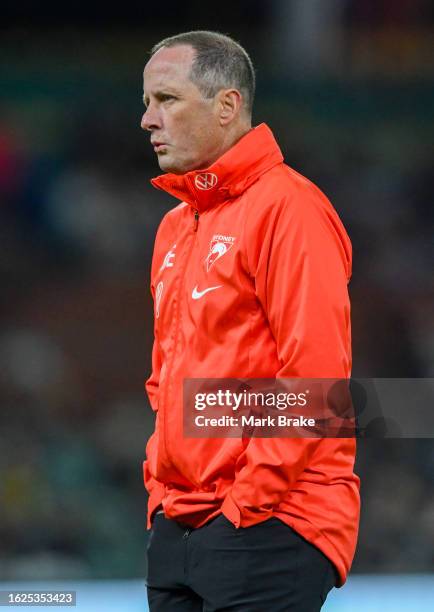 Don Pyke during the round 23 AFL match between Adelaide Crows and Sydney Swans at Adelaide Oval, on August 19 in Adelaide, Australia.