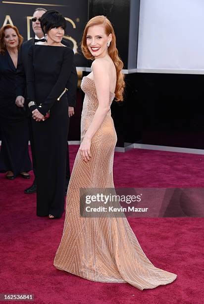 Actress Jessica Chastain arrives at the Oscars held at Hollywood & Highland Center on February 24, 2013 in Hollywood, California.