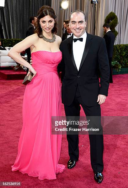 Filmmakers Sari Gilman and Jedd Wider arrive at the Oscars at Hollywood & Highland Center on February 24, 2013 in Hollywood, California.