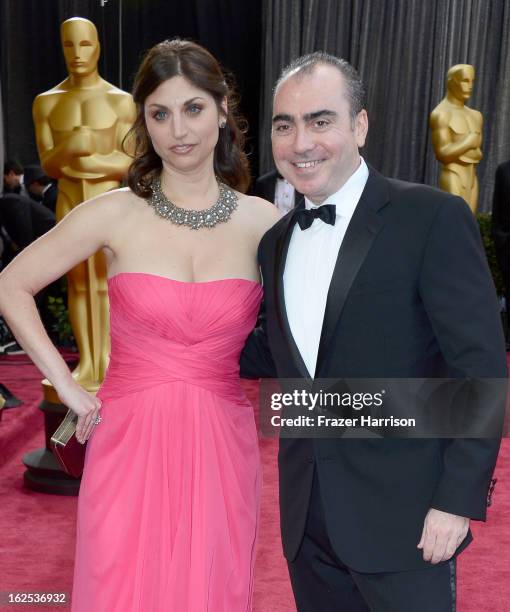 Filmmakers Sari Gilman and Jedd Wider arrive at the Oscars at Hollywood & Highland Center on February 24, 2013 in Hollywood, California.