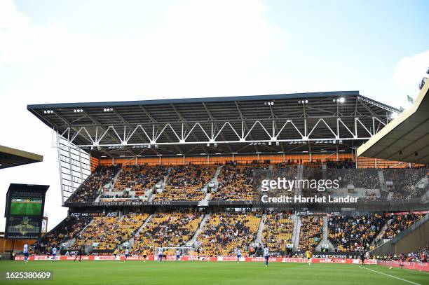 General view inside the stadium during the Premier League match between Wolverhampton Wanderers and Brighton & Hove Albion at Molineux on August 19,...