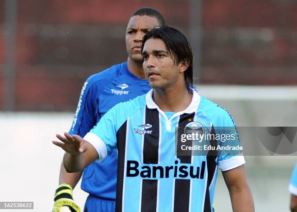 Marcelo Moreno of Gremio during a match between Gremio and Internacional as part of the Gaucho championship at Centenario stadium on February 24,...