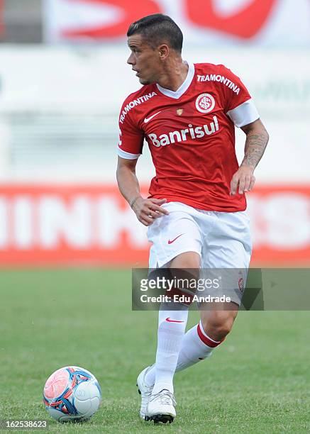 Alessandro of Internacional during a match between Gremio and Internacional as part of the Gaucho championship at Centenario stadium on February 24,...