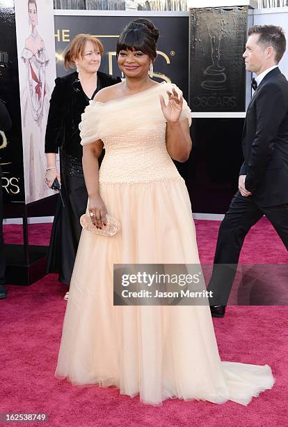 Actress Octavia Spencer arrives at the Oscars at Hollywood & Highland Center on February 24, 2013 in Hollywood, California.