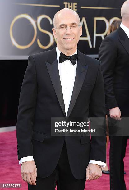 DreamWorks Animation CEO Jeffrey Katzenberg arrives at the Oscars at Hollywood & Highland Center on February 24, 2013 in Hollywood, California.