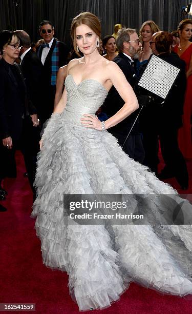 Actress Amy Adams arrives at the Oscars at Hollywood & Highland Center on February 24, 2013 in Hollywood, California.