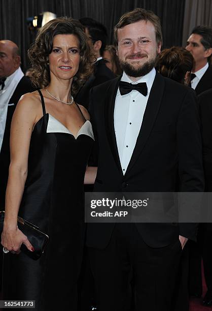 Best Live Action Short Film nominees Tom Van Avermaet and Ellen De Waele arrive on the red carpet for the 85th Annual Academy Awards on February 24,...