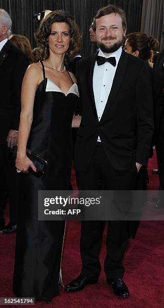Best Live Action Short Film nominees Tom Van Avermaet and Ellen De Waele arrive on the red carpet for the 85th Annual Academy Awards on February 24,...