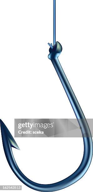 a close-up of a fishing hook on a white background - pierced stock illustrations