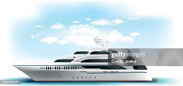 yacht - industrial ship stock illustrations stock illustrations