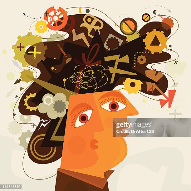 stockillustraties, clipart, cartoons en iconen met disorder and chaos - faces aftermath of storm eleanor