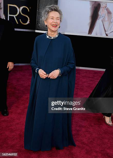 Actress Emmanuelle Riva arrives at the Oscars at Hollywood & Highland Center on February 24, 2013 in Hollywood, California.