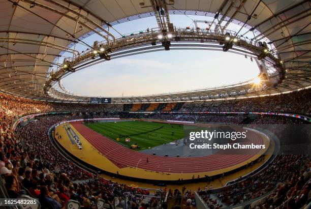 General view inside the stadium during the Opening Ceremony on day one of the World Athletics Championships Budapest 2023 at National Athletics...