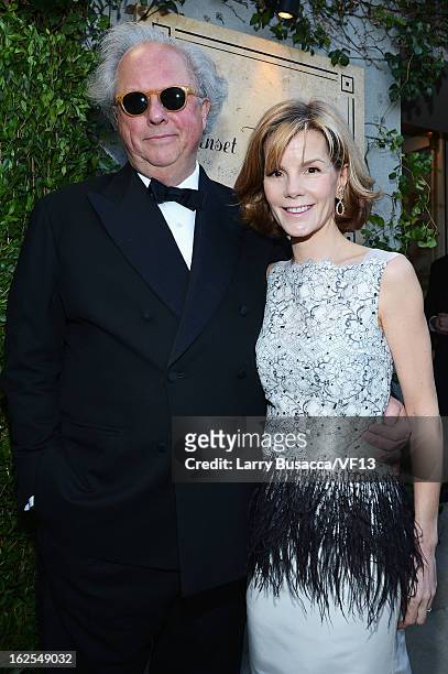Editor-in-chief of Vanity Fair Graydon Carter and Anna Carter arrive for the 2013 Vanity Fair Oscar Party hosted by Graydon Carter at Sunset Tower on...