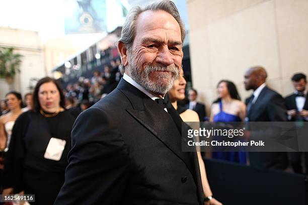 Actor Tommy Lee Jones arrives at the Oscars held at Hollywood & Highland Center on February 24, 2013 in Hollywood, California.