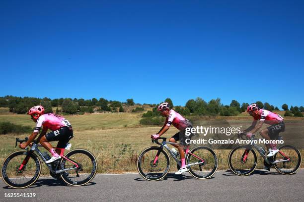 Jonathan Klever Caicedo of Ecuador, Jefferson Alexander Cepeda of Ecuador and Diego Andres Camargo Pineda of Colombia and Team EF Education-EasyPost...