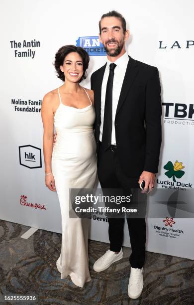 Nicole Johnson and Michael Phelps attend the Harold & Carole Pump Foundation 2023 Gala at The Beverly Hilton on August 18, 2023 in Beverly Hills,...