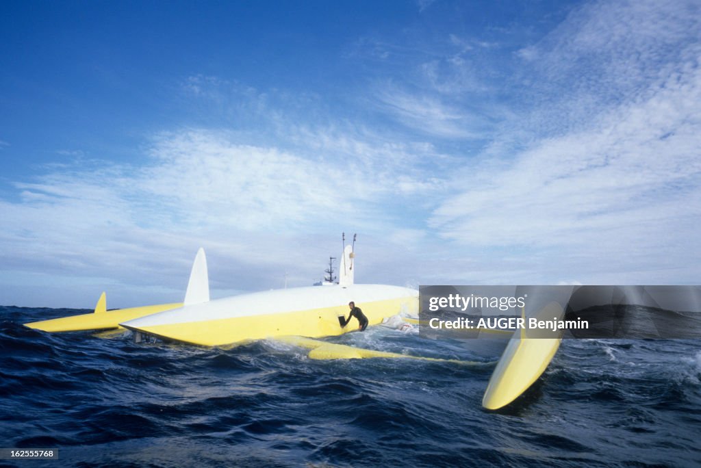 Sinking Of Florence Arthaud Trimaran 'Groupe Pierre 1Er' During The Race Quebec - St Malo