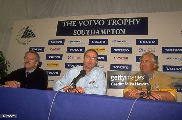 Rolf Vrolijk, Bruce Farr and Alan Andrews designers of the yachts taking part in the Whitbread Round the World Race for the Volvo Trophy 1997-98 in...