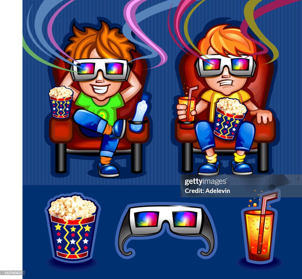 Spectators in 3 D cinema