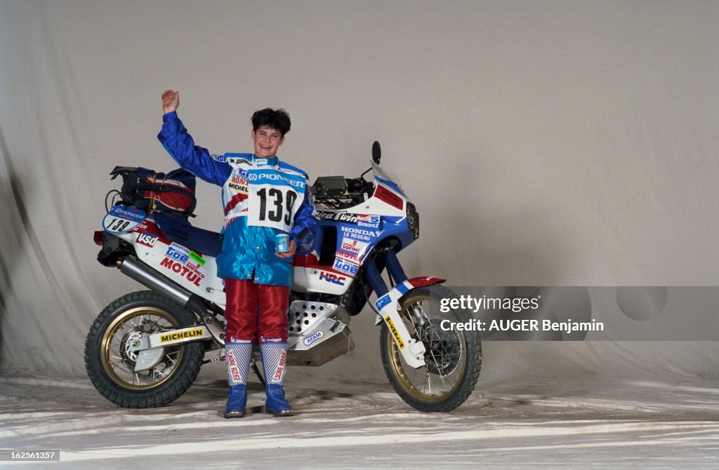 Competitors Of The 11Th Paris Dakar Rally 1989 Pose In Studio With