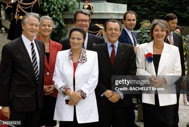 Lunch At The Hotel De Lassay For The Bicentennial Of The French Revolution. Paris - 14 juillet 1989 - A L'HOTEL DE LASSAY, lors d'un déjeuner offert...