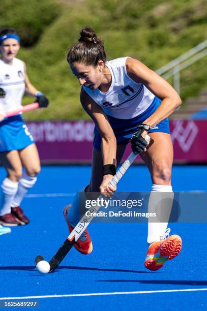 Maria Emilia Garcia Munitis of Italy controls the ball during the 2023 Women's EuroHockey Championship match between Italy vs Ireland at Hockeypark...