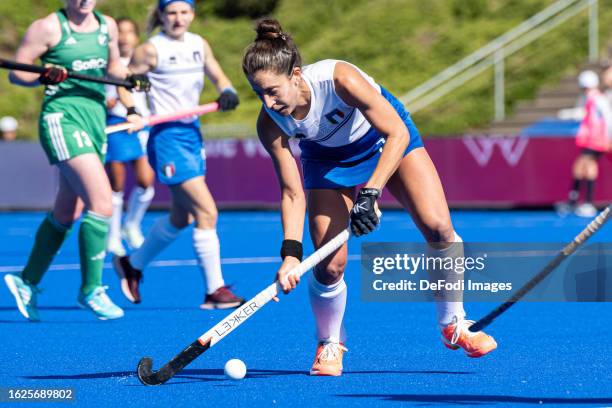 Maria Emilia Garcia Munitis of Italy controls the ball during the 2023 Women's EuroHockey Championship match between Italy vs Ireland at Hockeypark...