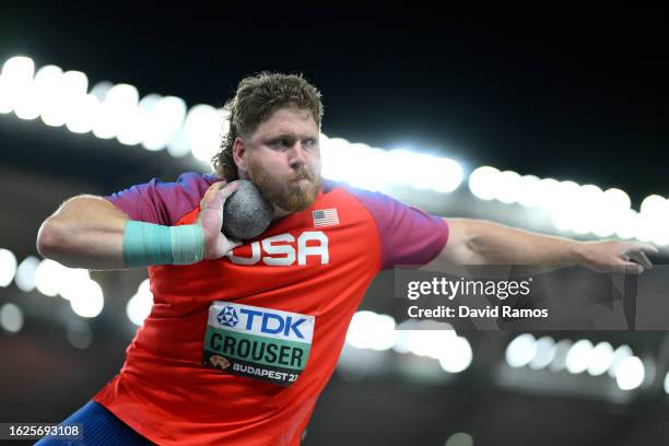 Ryan Crouser of Team United States competes in the Men's Shot Put Final during day one of the World Athletics Championships Budapest 2023 at National...