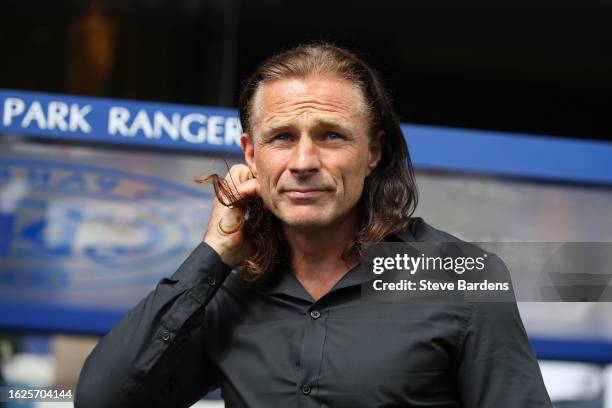 Queens Park Rangers manager Gareth Ainsworth looks on prior to the Sky Bet Championship match between Queens Park Rangers and Ipswich Town at Loftus...