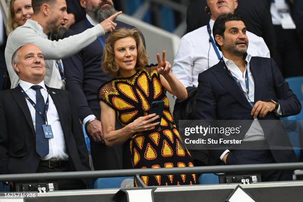 Owners of Newcastle United, Amanda Staveley and Mehrdad Ghodoussi are seen during the Premier League match between Manchester City and Newcastle...
