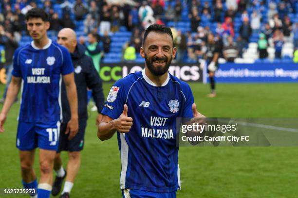 Manolis Siopis of Cardiff City FC during the Sky Bet Championship match between Cardiff City and Sheffield Wednesday at Cardiff City Stadium on...