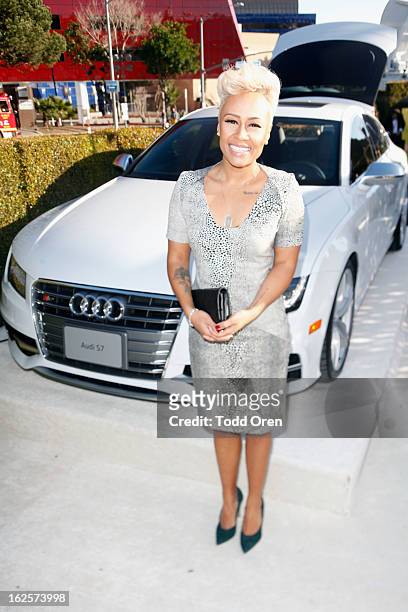 Singer Emeli Sande attends Audi at 21st Annual Elton John AIDS Foundation Academy Awards Viewing Party at West Hollywood Park on February 24, 2013 in...