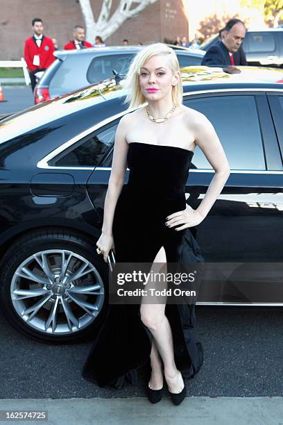 Actress Rose McGowan attends Audi at 21st Annual Elton John AIDS Foundation Academy Awards Viewing Party at West Hollywood Park on February 24, 2013...