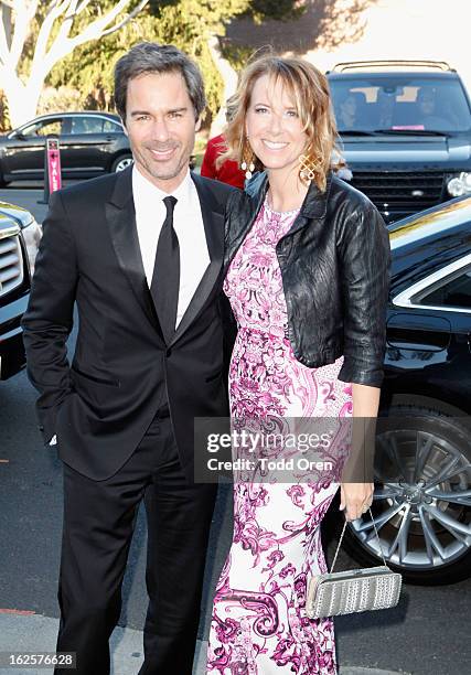 Eric McCormack and Janet Holden attend Audi at 21st Annual Elton John AIDS Foundation Academy Awards Viewing Party at West Hollywood Park on February...